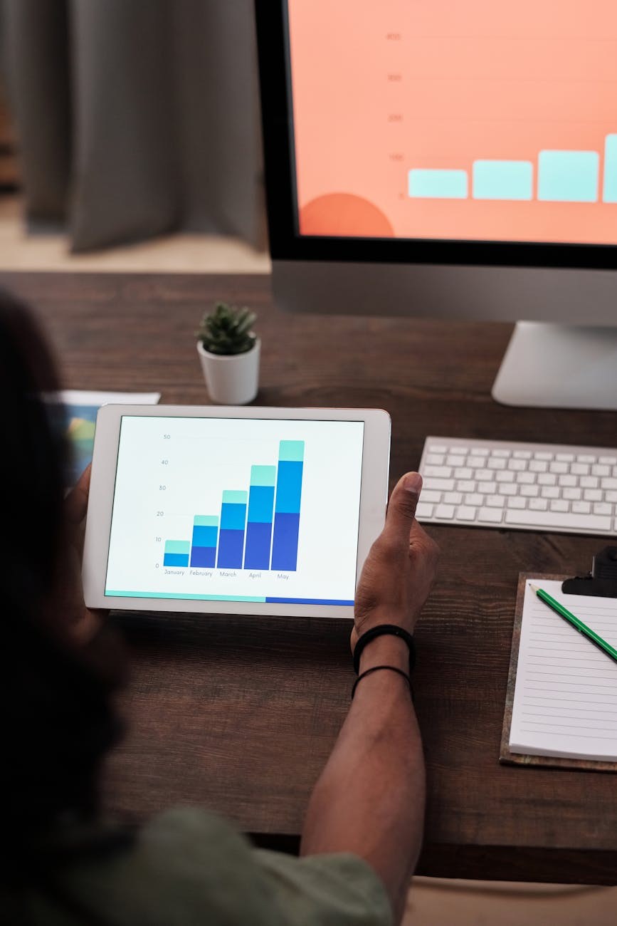 Data analyst working with dashboards and analytics tools